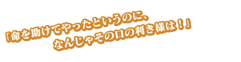 「命を助けてやったというのに、なんじゃその口の利き様は！」